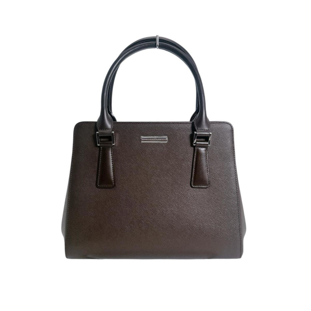 Burberry Nova Check Leather Handbag in Brown