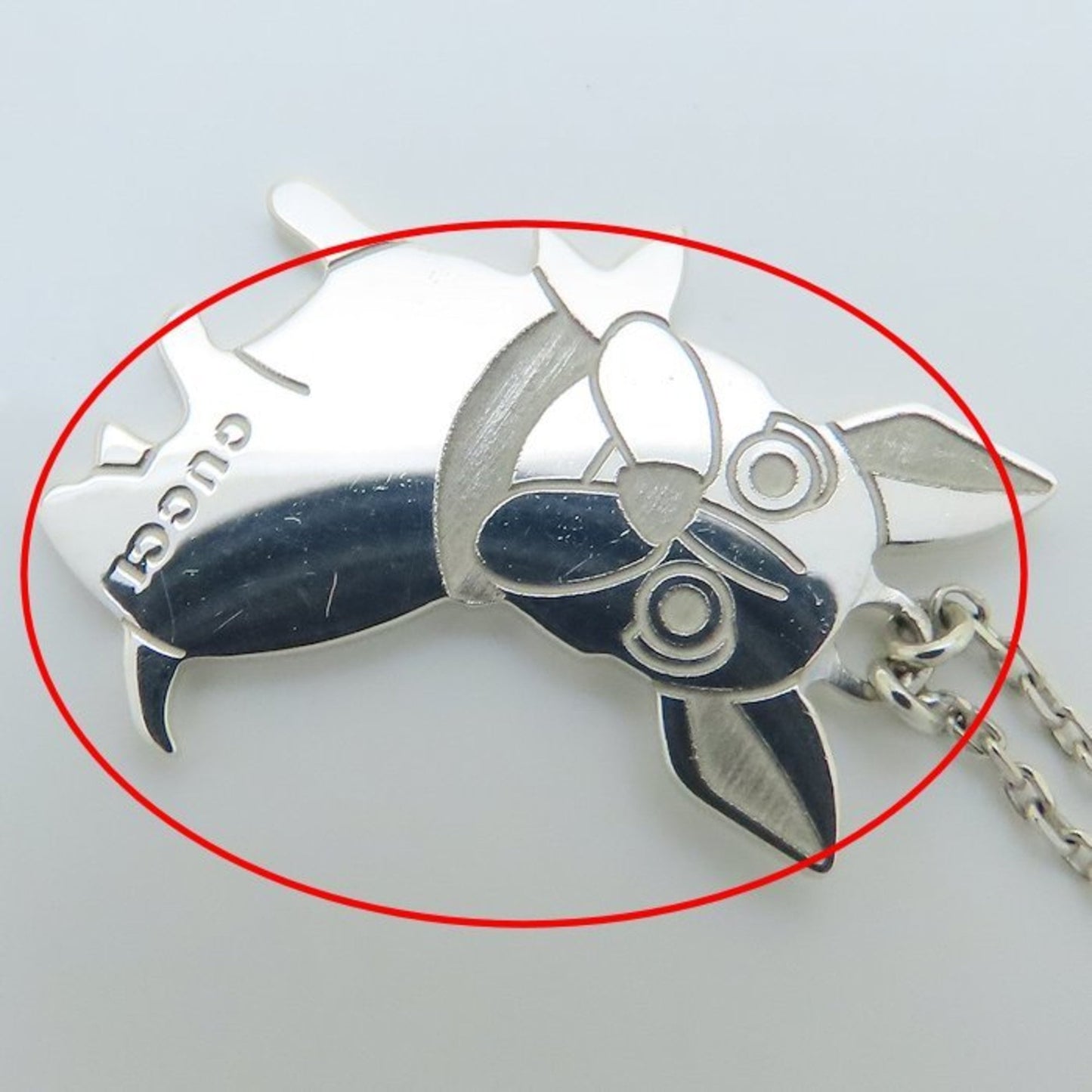 GUCCI French Bulldog Necklace in 925 Sterling Silver for Women, 294636