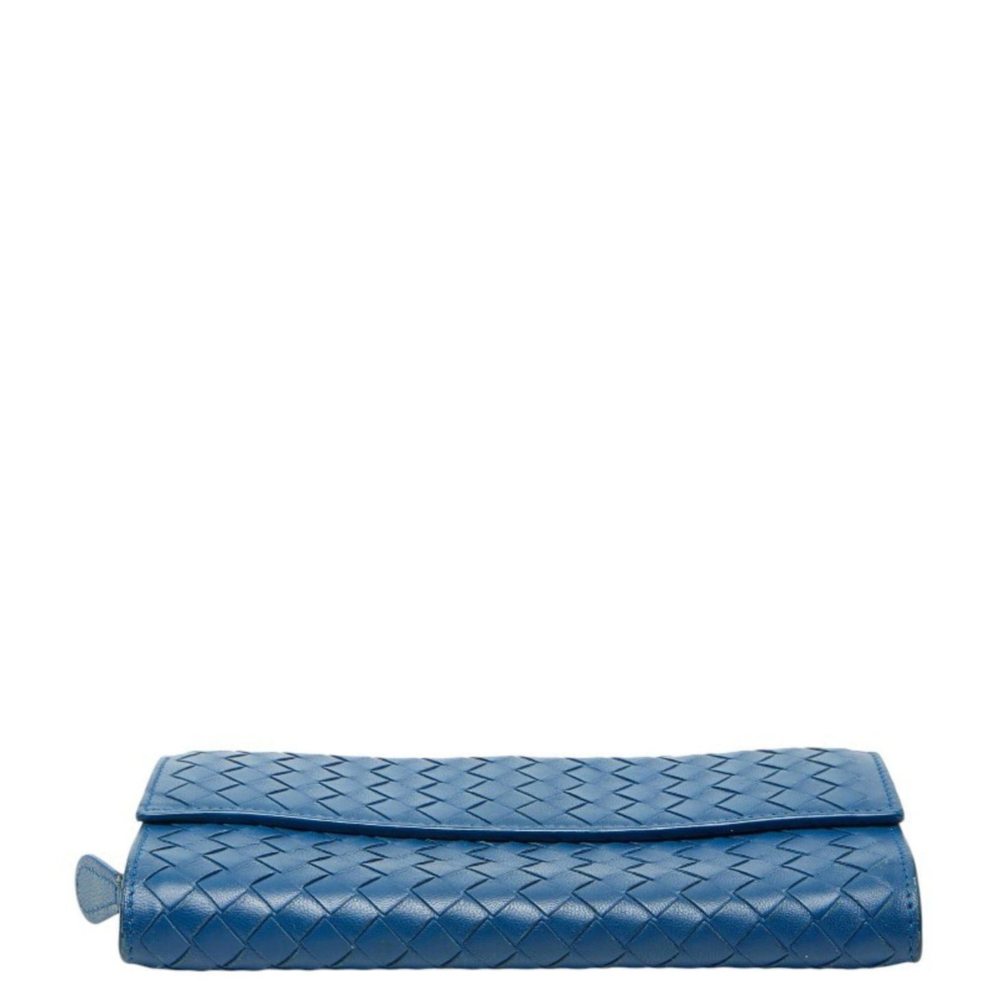 Bottega Veneta Intrecciato Long Wallet Blue Leather Women's BOTTEGAVENETA