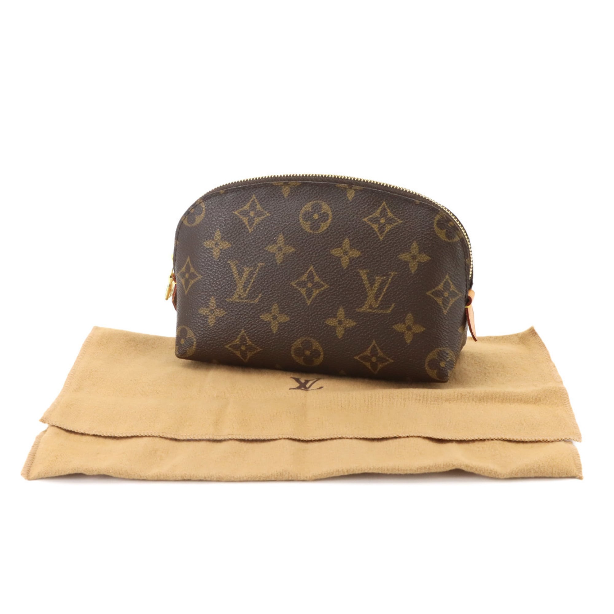 Louis Vuitton Monogram Pochette Cosmetic PM Handbag Pouch Brown M47515 — Like New