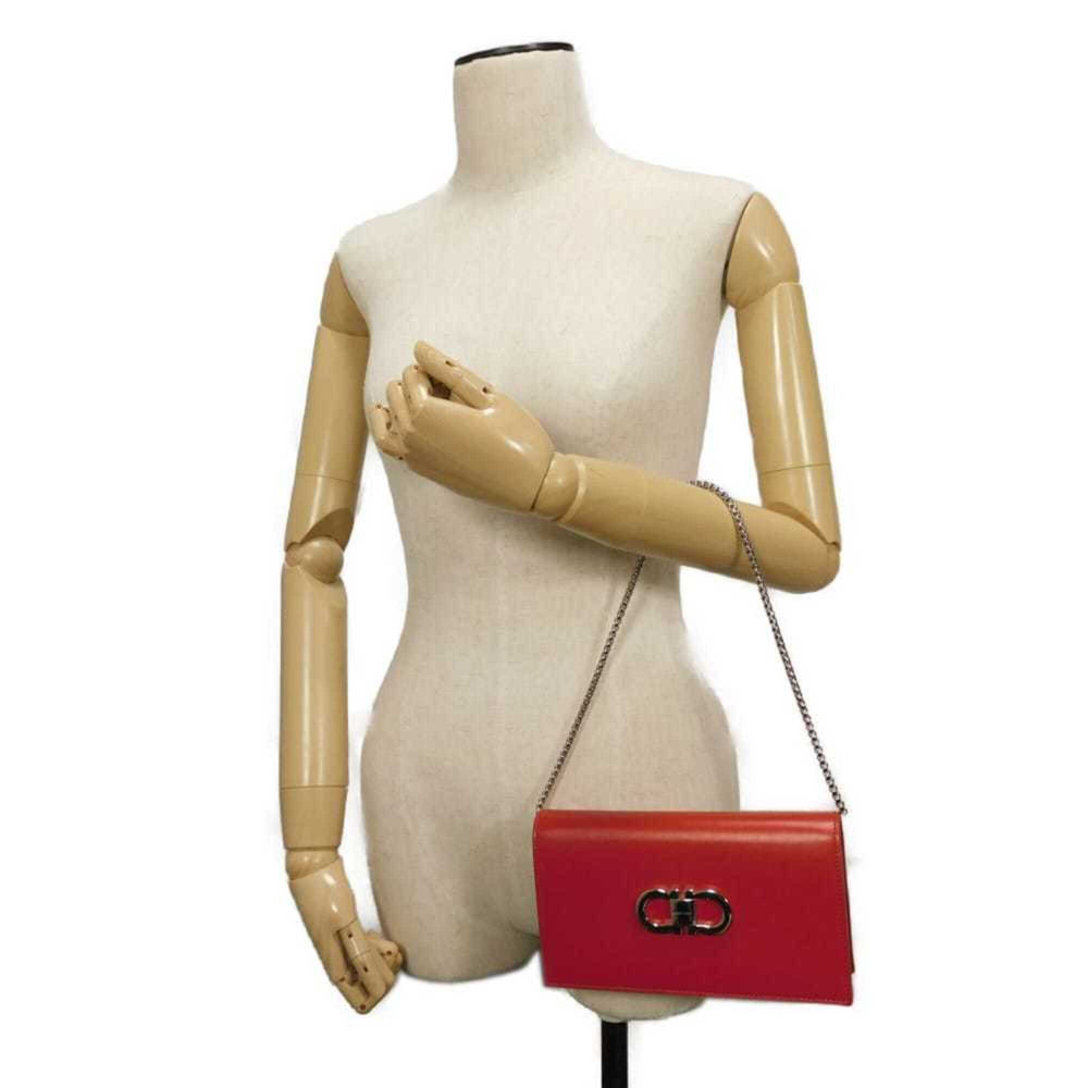 Salvatore Ferragamo Shoulder Bag Double Gancini Mini Chain Calfskin 2-Way New Logo Red 218357 Women's — Like New