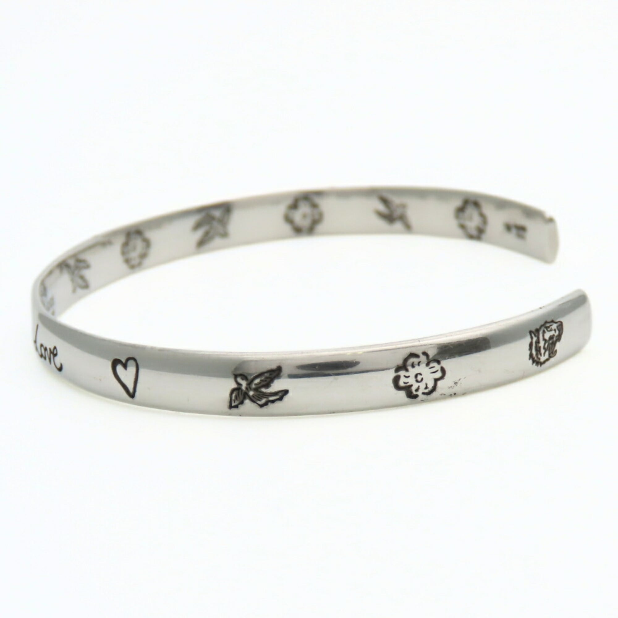 Gucci Blind for Love Bangle, 18, Sterling Silver, Approx. 12.6g, Women's, GUCCI