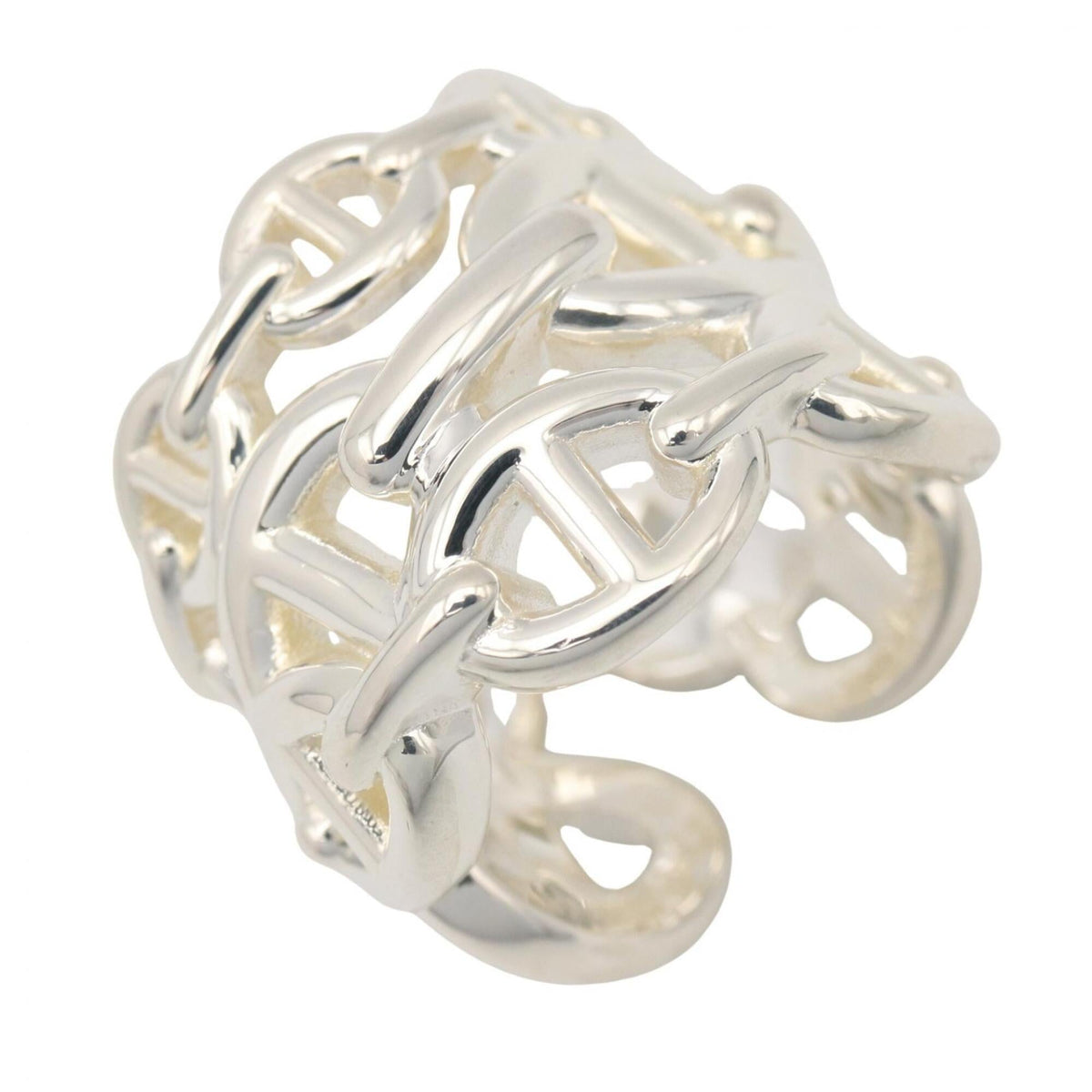 Hermes Chaine d'Ancre Enchainee GM Ring - Sterling Silver 925 Men's & Women's Tone — Like New