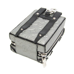 Louis Vuitton Leather Handbag Charm Silver,Black Pochette Soft Trunk Backpack M01392 — Like New