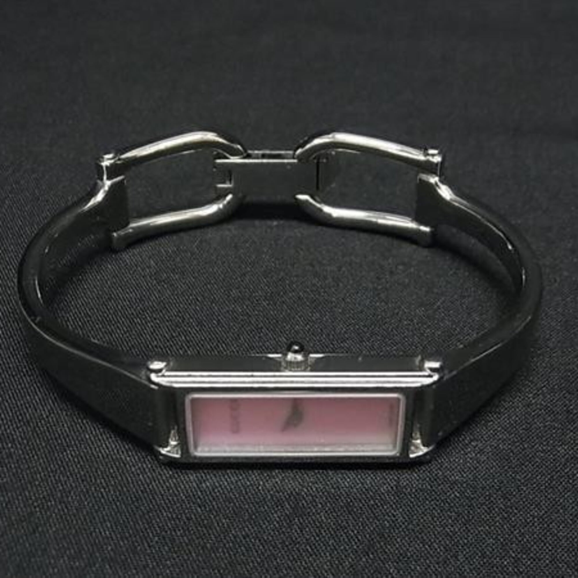 GUCCI Bangle Watch 1500L Silver Pink Mother-of-Pearl Dial Stainless Steel Women's 2-Hand Quartz — Good