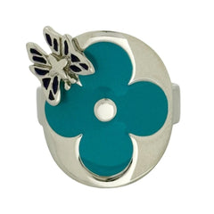 Louis Vuitton Men's Fairy Tale Ring, Size 17, Flower, Light Blue — Like New