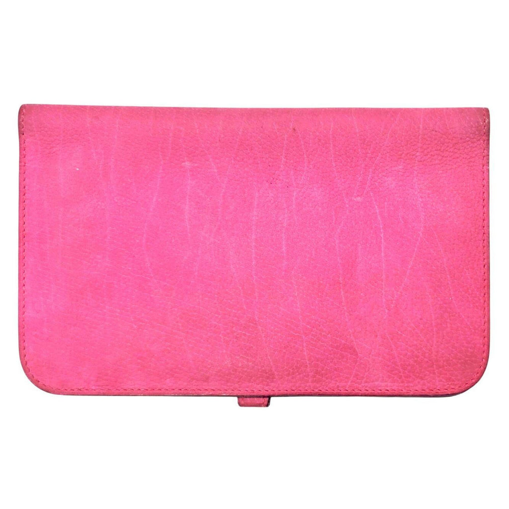 HERMES Dogon Duo GM Dobris Pink Long Wallet, Leather, Wallet & Coin Case, Women's Men's