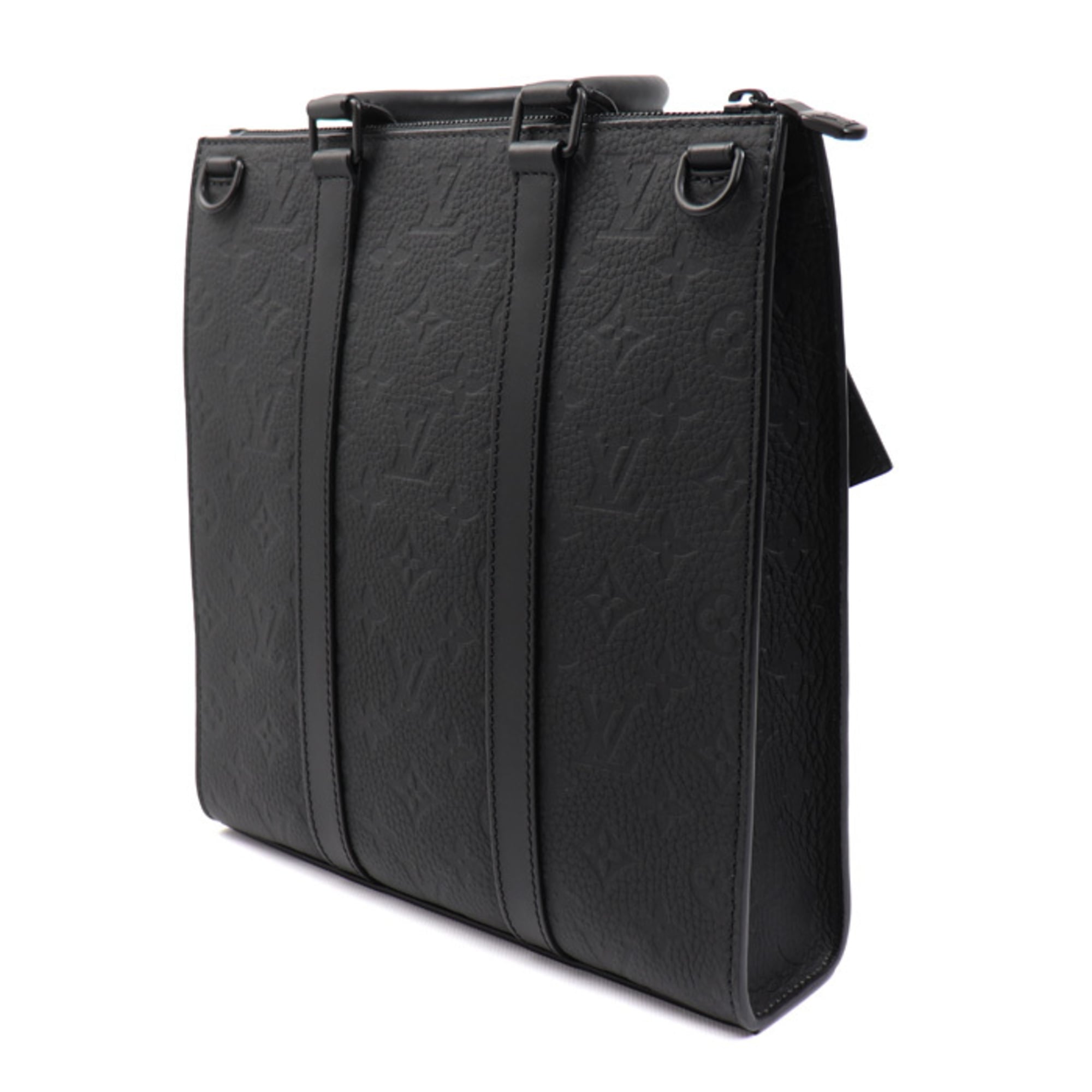 LOUIS VUITTON Sac Plat Cross 2-Way Shoulder Bag Monogram Taurillon Black M21884 Men's