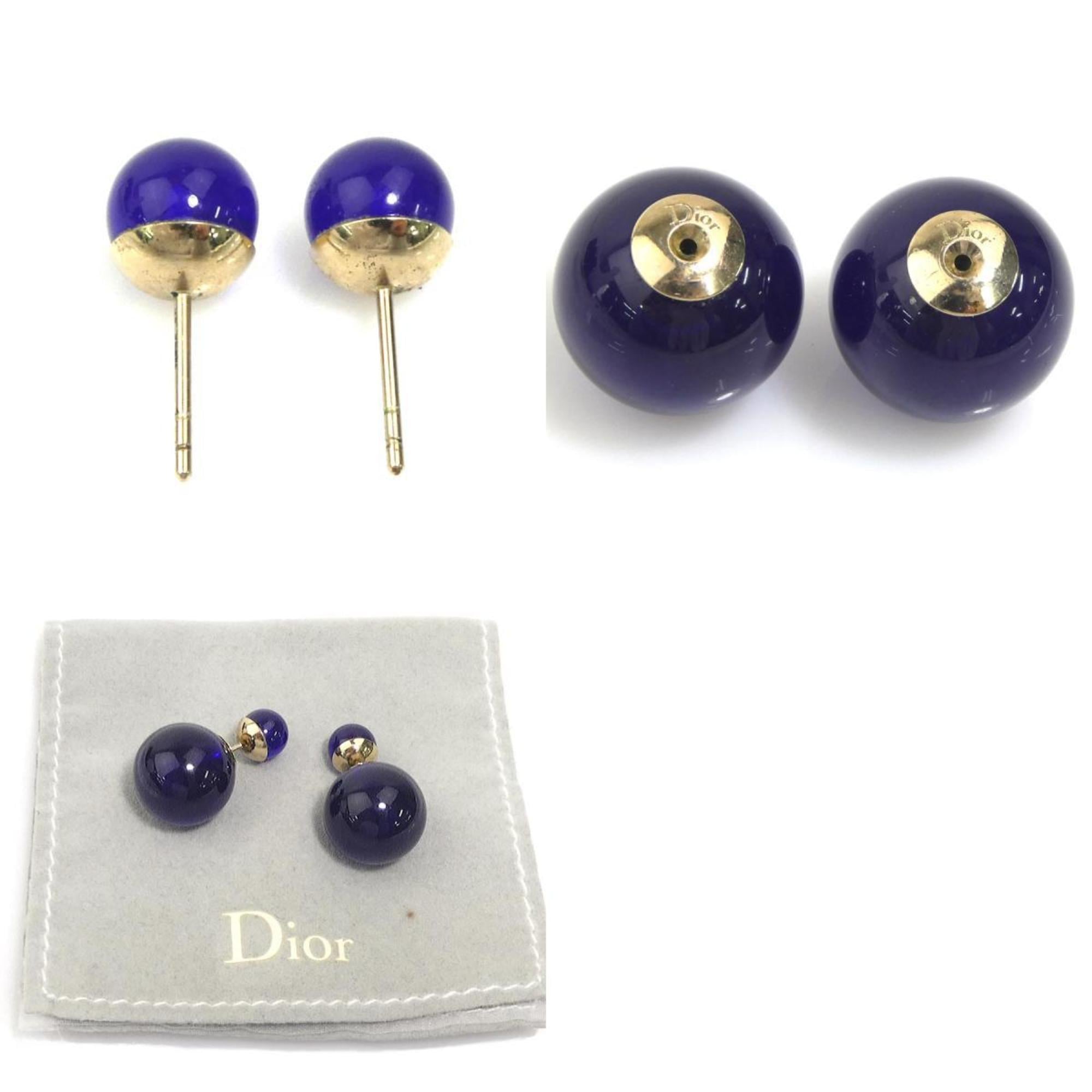 Christian Dior Tribal Earrings, Resin/Metal, Blue, Women's, h31807a