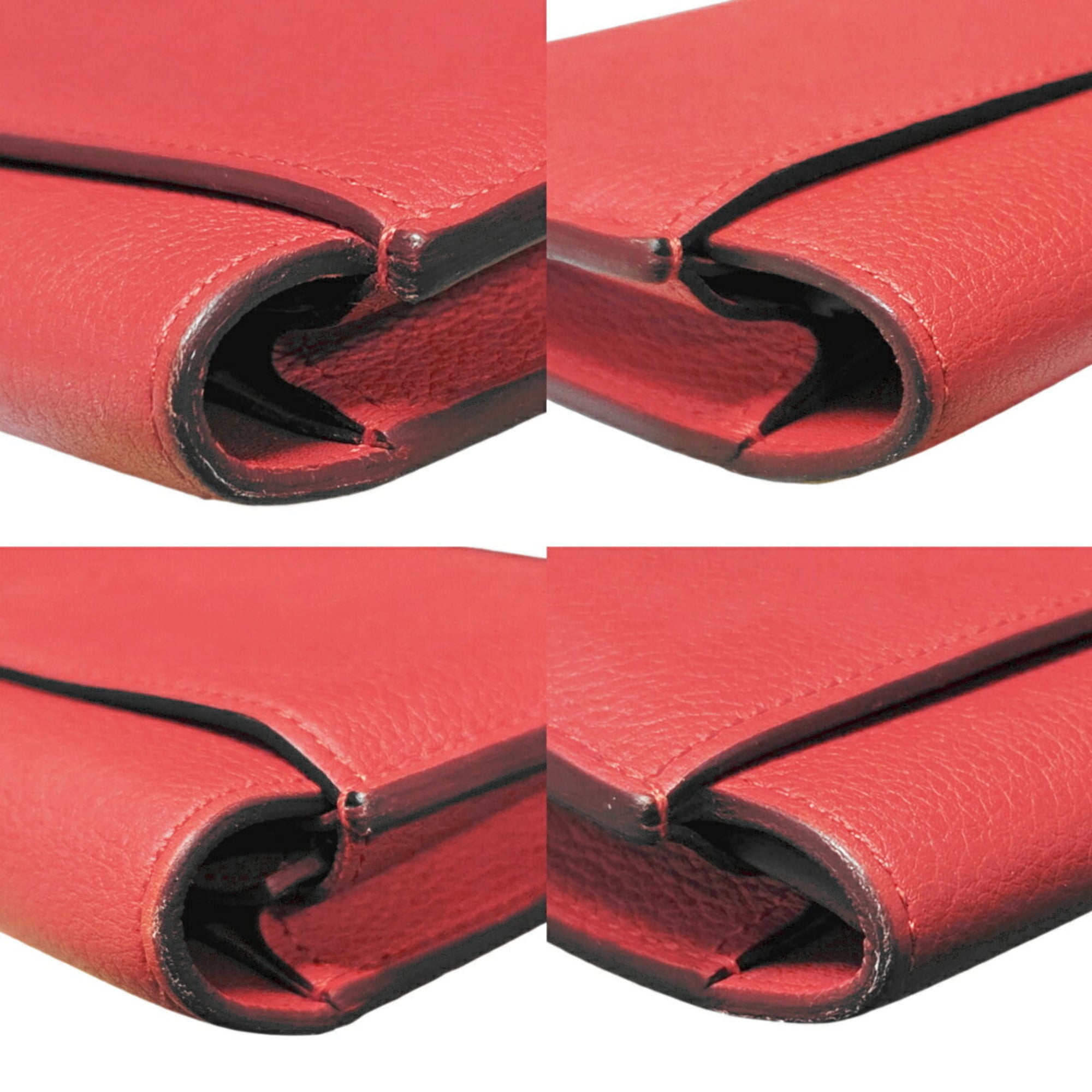 HERMES Passant Long Evercolor Rouge Tomato Wallet in Leather, Red, 2016, for Men and Women