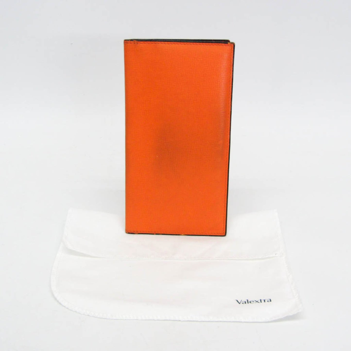 Valextra Vertical 12 Card V8L21 Men,Women Leather Long Bill Wallet (bi-fold) Orange