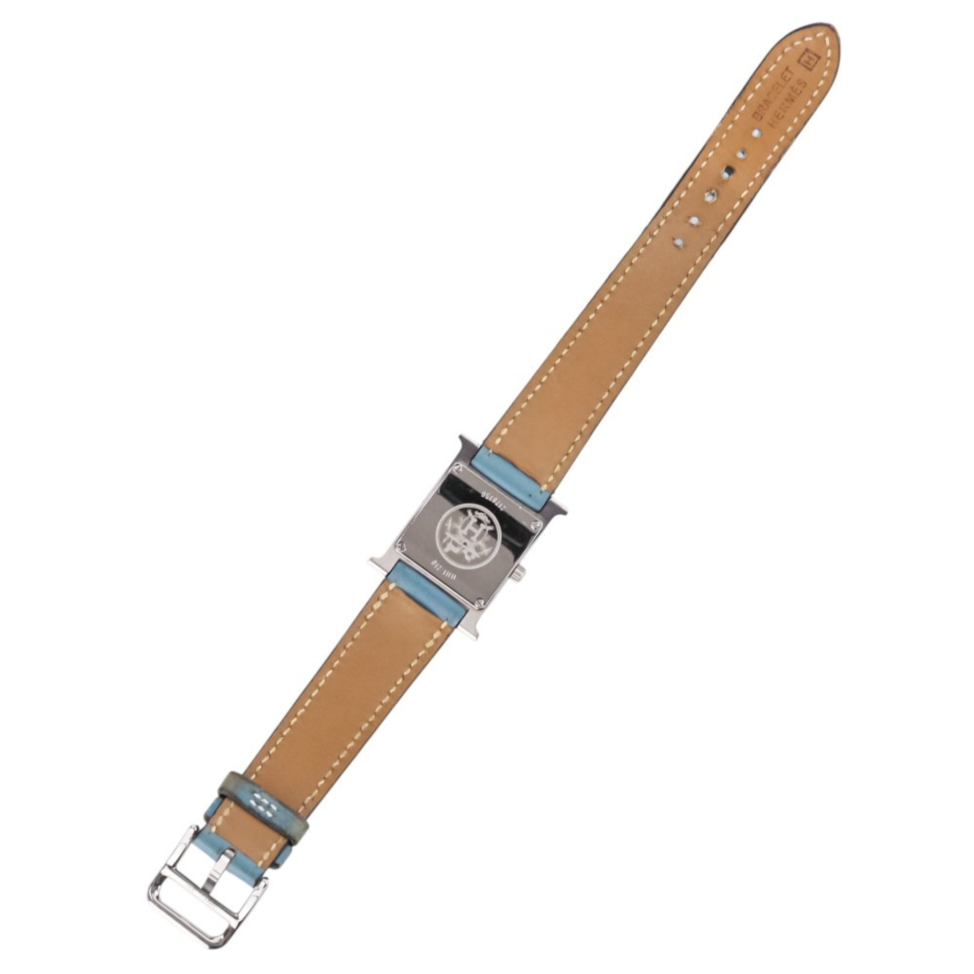 HERMES H-Watch HH1.210 White Dial Blue Silver Color Women's Watch — Very Good
