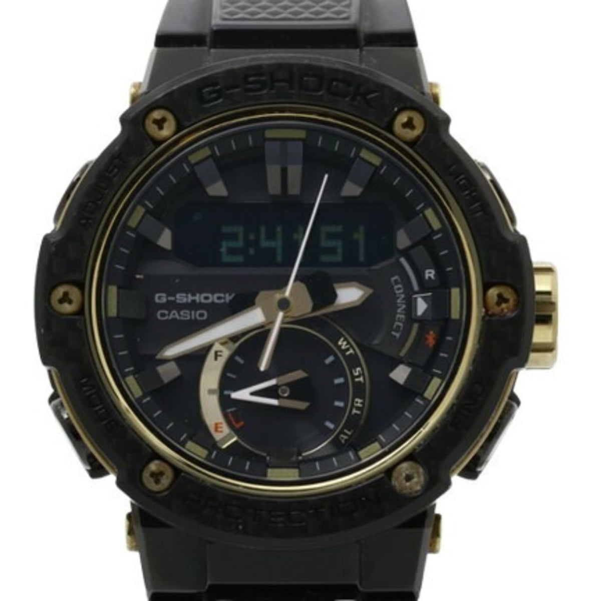CASIO G-SHOCK G-STEEL GST-B200X-1A9JF Men's Watch, Black Carbon Fiber, Stainless Steel, Resin, Bluetooth, Solar, Analog-Digital — Good