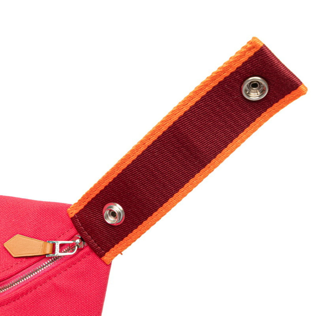 Hermes Hermès Brides A Black PM Handbag in Pink and Orange Canvas for Women