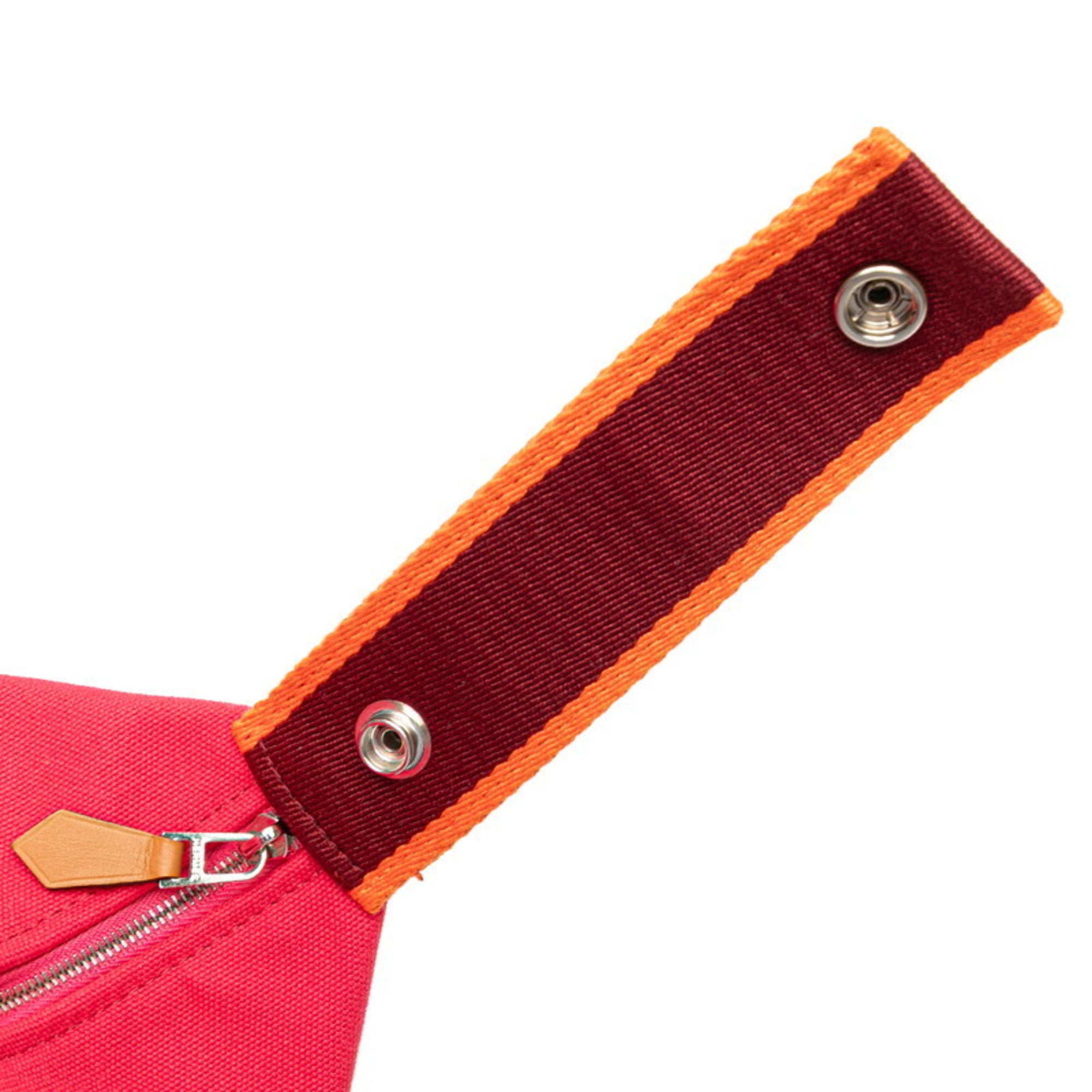 Hermes Hermès Brides A Black PM Handbag in Pink and Orange Canvas for Women