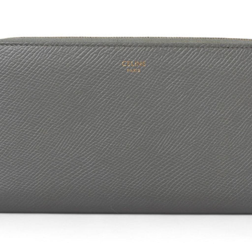 CELINE Wallet Long Large Zip Calfskin Grey 10B553EL.09