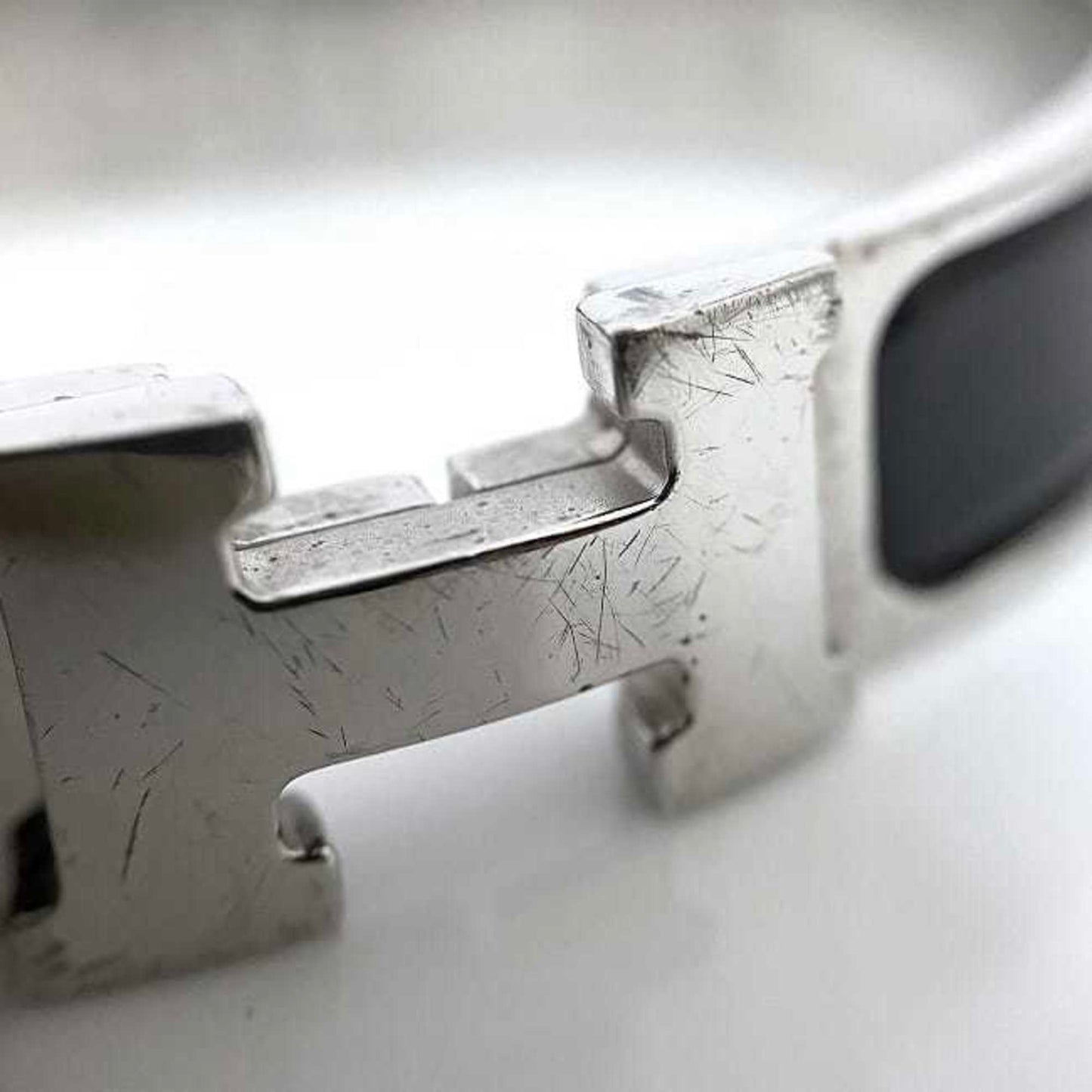 Hermes bangle click crack PM silver black metal HERMES bracelet ladies accessory fashion