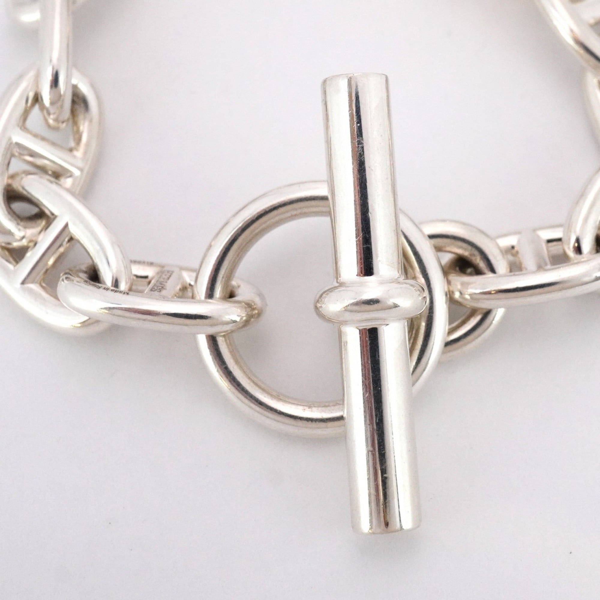 Hermes Chaine d'Ancre Bracelet, MM, 14 Links, Silver 925, Women's