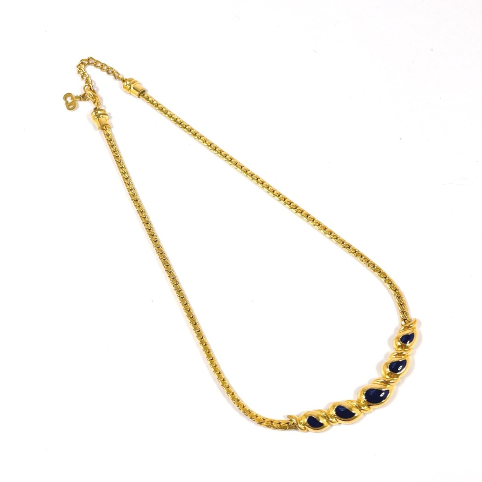 Christian Dior Curb Chain Necklace, Gold, Women's