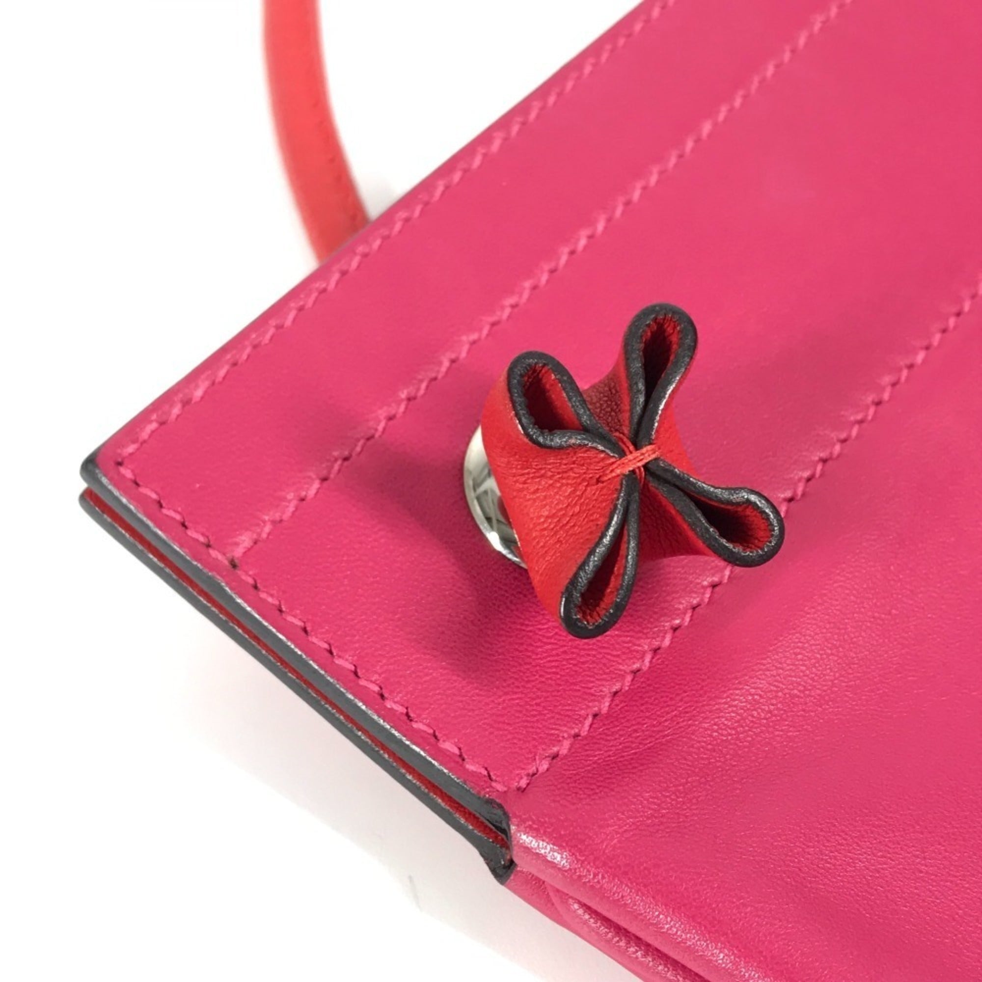 HERMES Bicolor Sac Aline Mini Pochette Shoulder Bag in Pink Leather — Like New