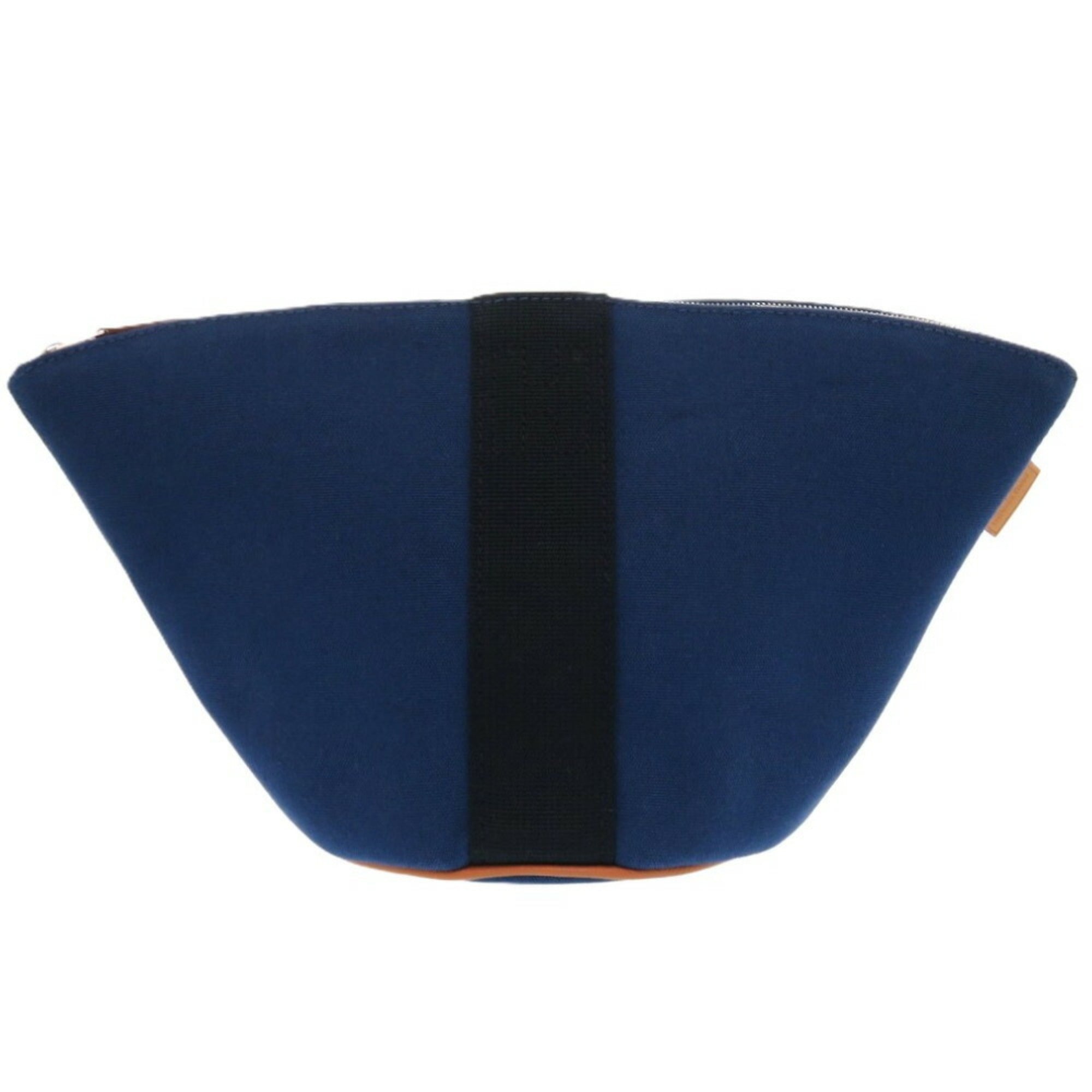 Hermes Like new Hermès Palmire trapezoid pouch, canvas and cotton, CORAIL, indigo blue, 1583 — Like New