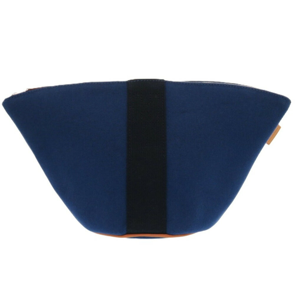 Hermes Like new Hermès Palmire trapezoid pouch, canvas and cotton, CORAIL, indigo blue, 1583 — Like New