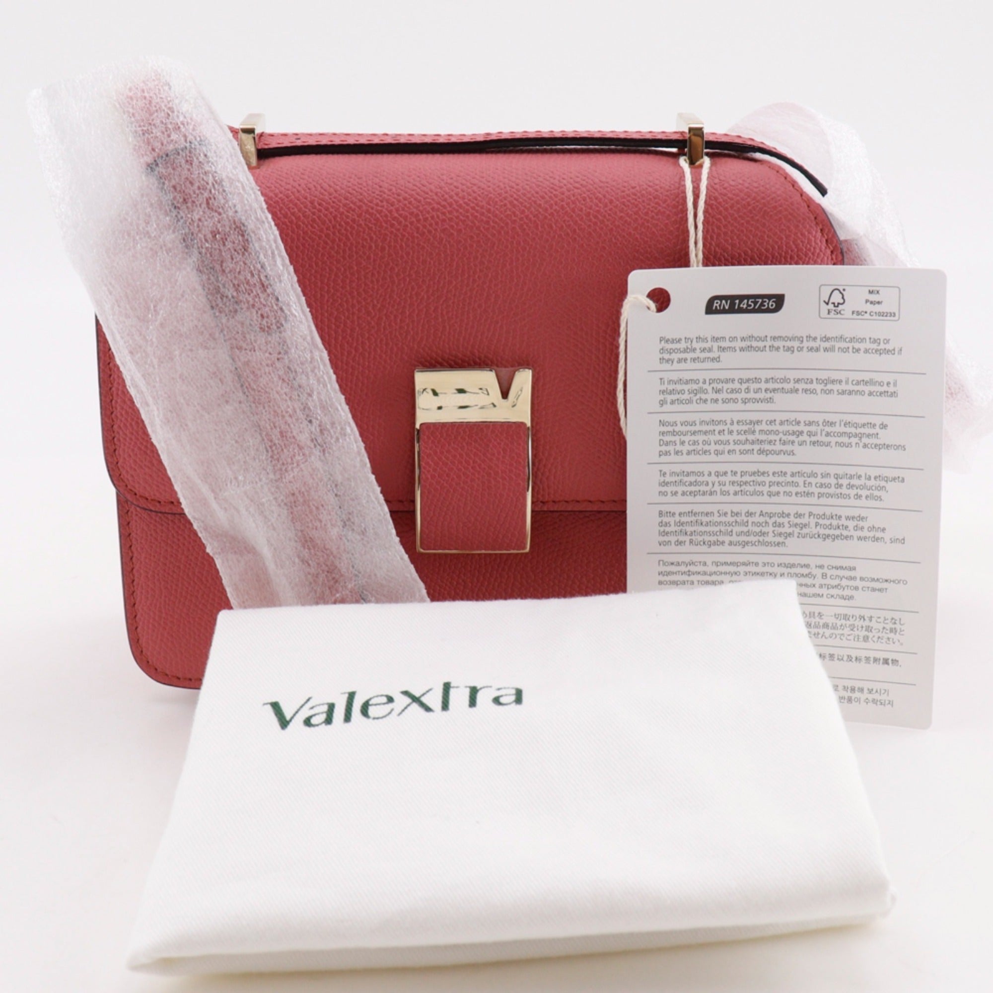 Valextra Noro Small Shoulder Bag, Leather, Pink, N568253, Flap, Women's — Like New