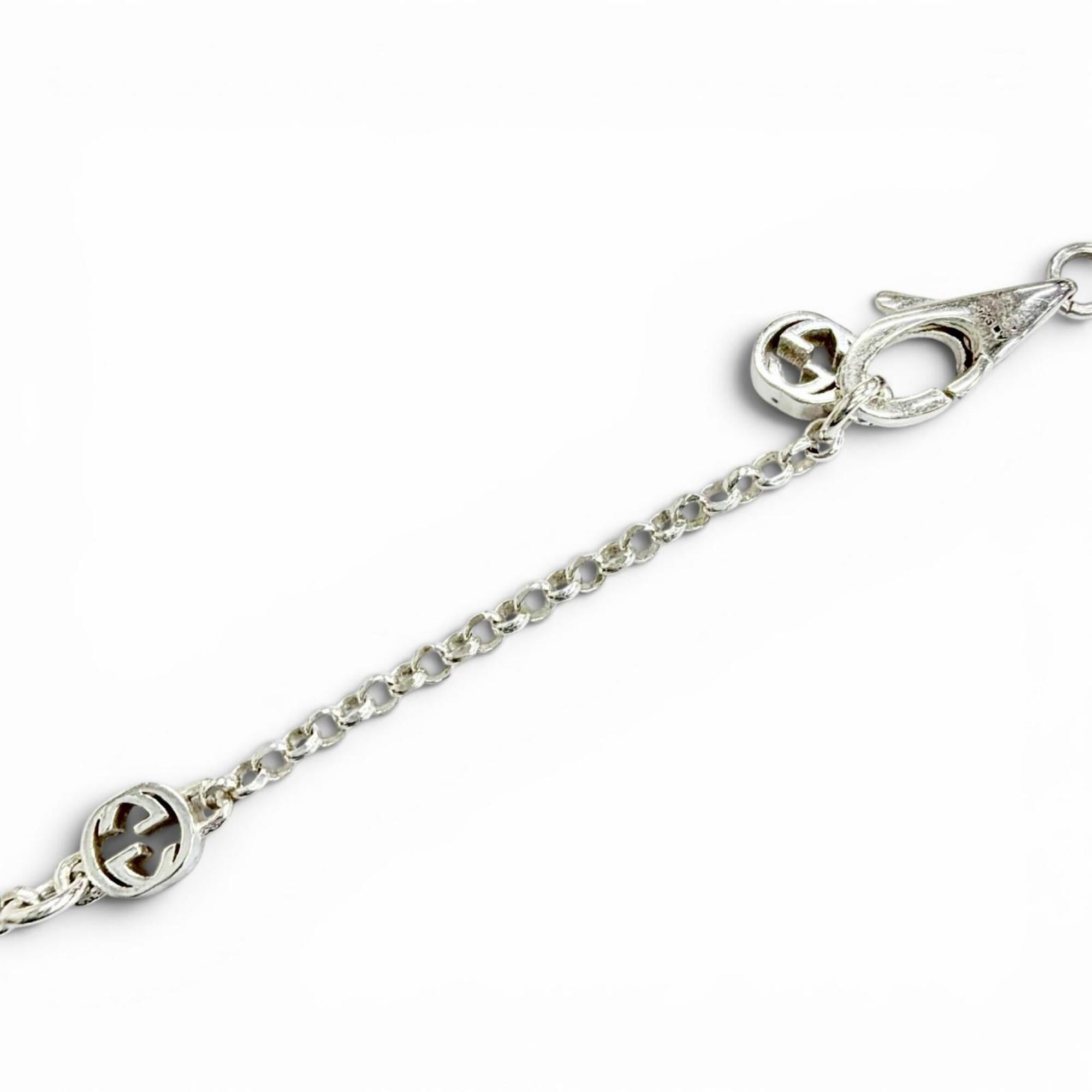 GUCCI 770724 Double G Necklace, 925 Sterling Silver, Weight 5.4g, Women's, Comes with Box and Dust Bag, Very Popular, Highly Recommended! — Like New