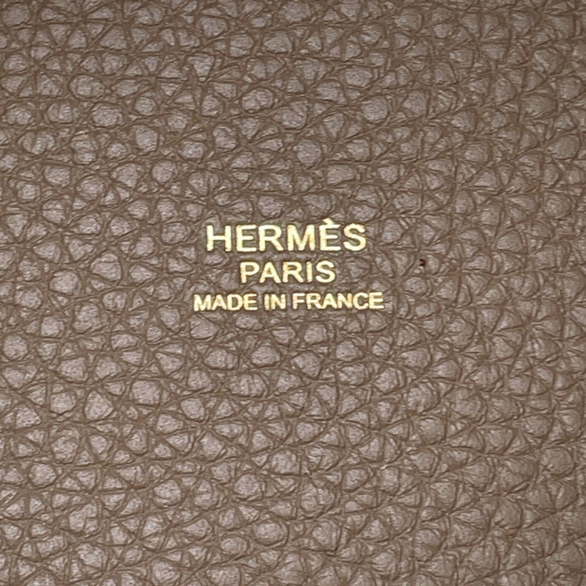 Hermes Picotin Lock MM Handbag, Etoupe, Taurillon Clemence Leather, B Stamp, HERMES Tote Bag, Lock, Picotin, Women's — Like New