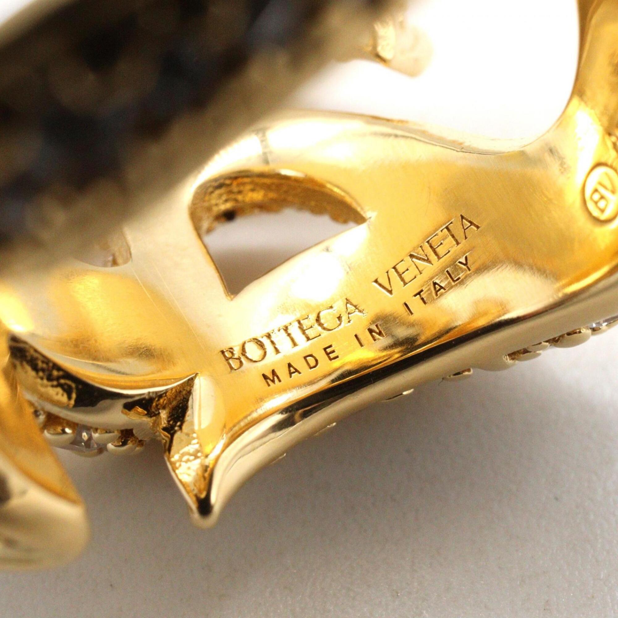 Bottega Veneta CZ Sterling Silver Ring - Women's Ring/Finger 925 Gold Tone — Like New
