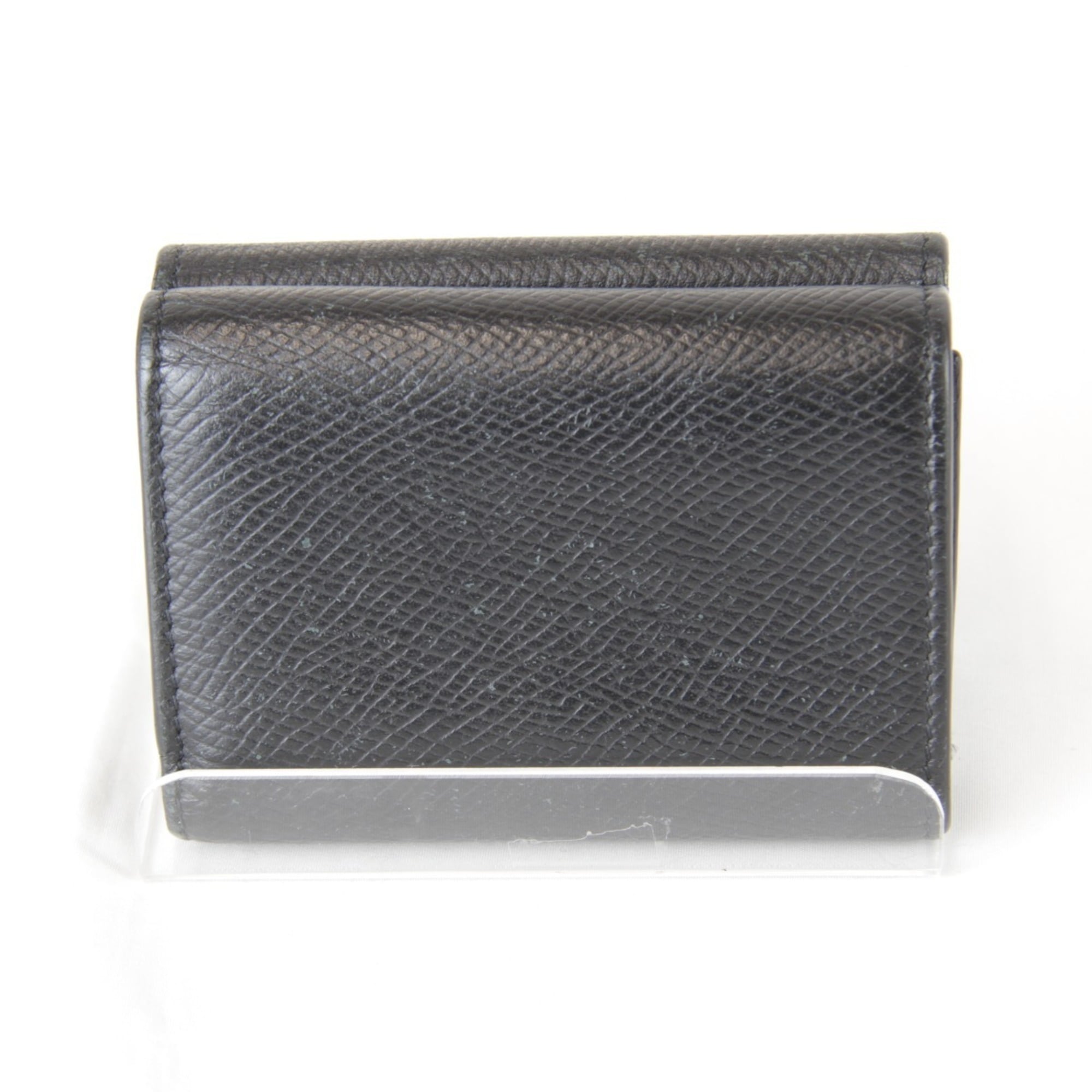 CELINE 10E603BEL Folded Compact Wallet, Tri-fold Leather, Black, Women's