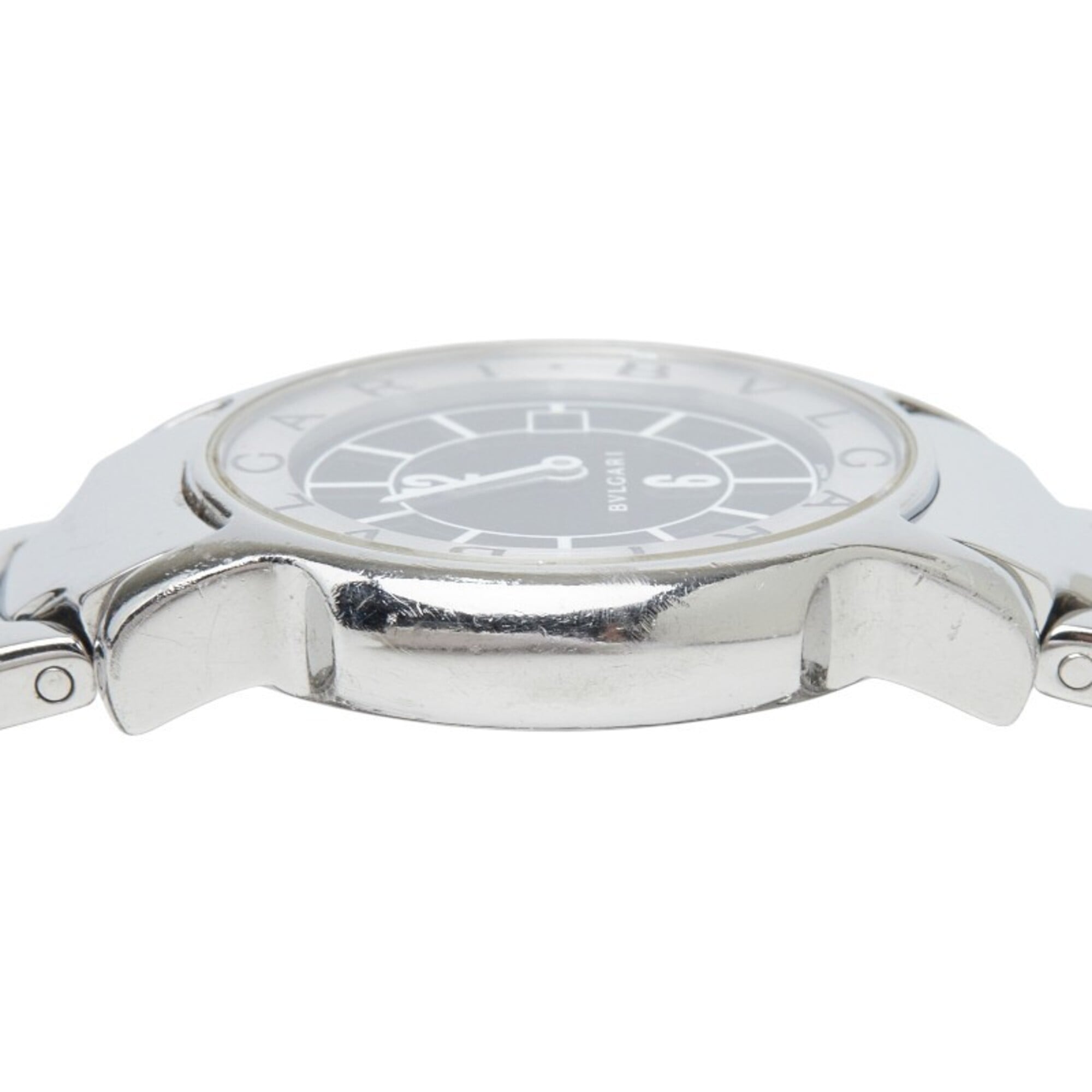 Bulgari Solotempo ST29S Quartz Watch, Black Dial, Stainless Steel, Women's, BVLGARI — Good