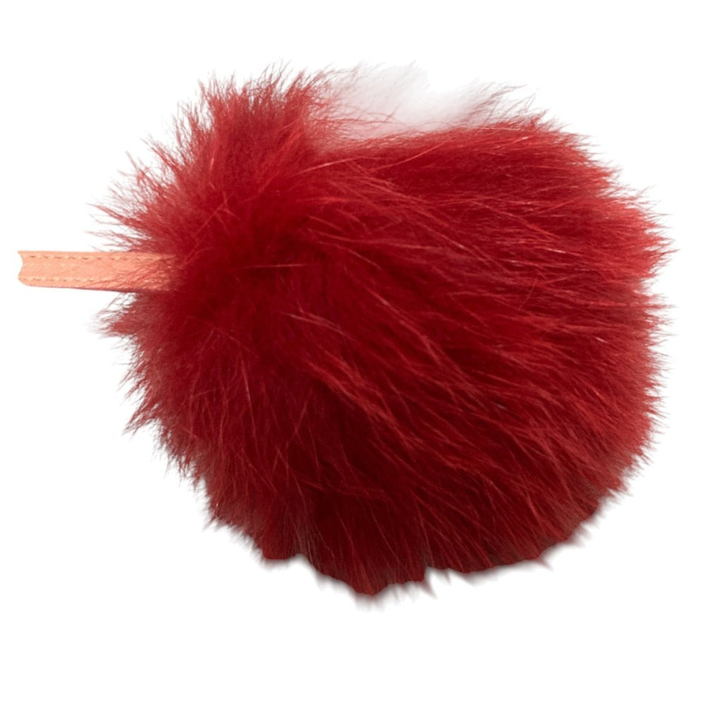 FENDI Pom Fur Charm, Red, Women's — Like New