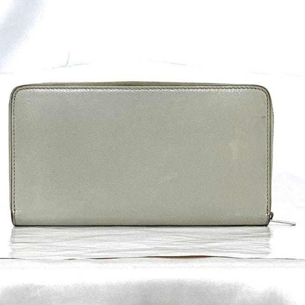 Celine Round Long Wallet Large Zip Multi-Function ec-22650 Gray 105003 Leather S-PG-3176 CELINE Women's