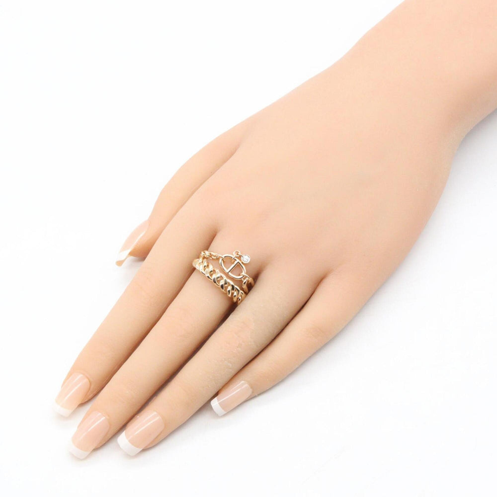 Hermes Mix and H Ring, 18K Pink Gold (PG), Women's, Tone, H124611B 00050 — Like New