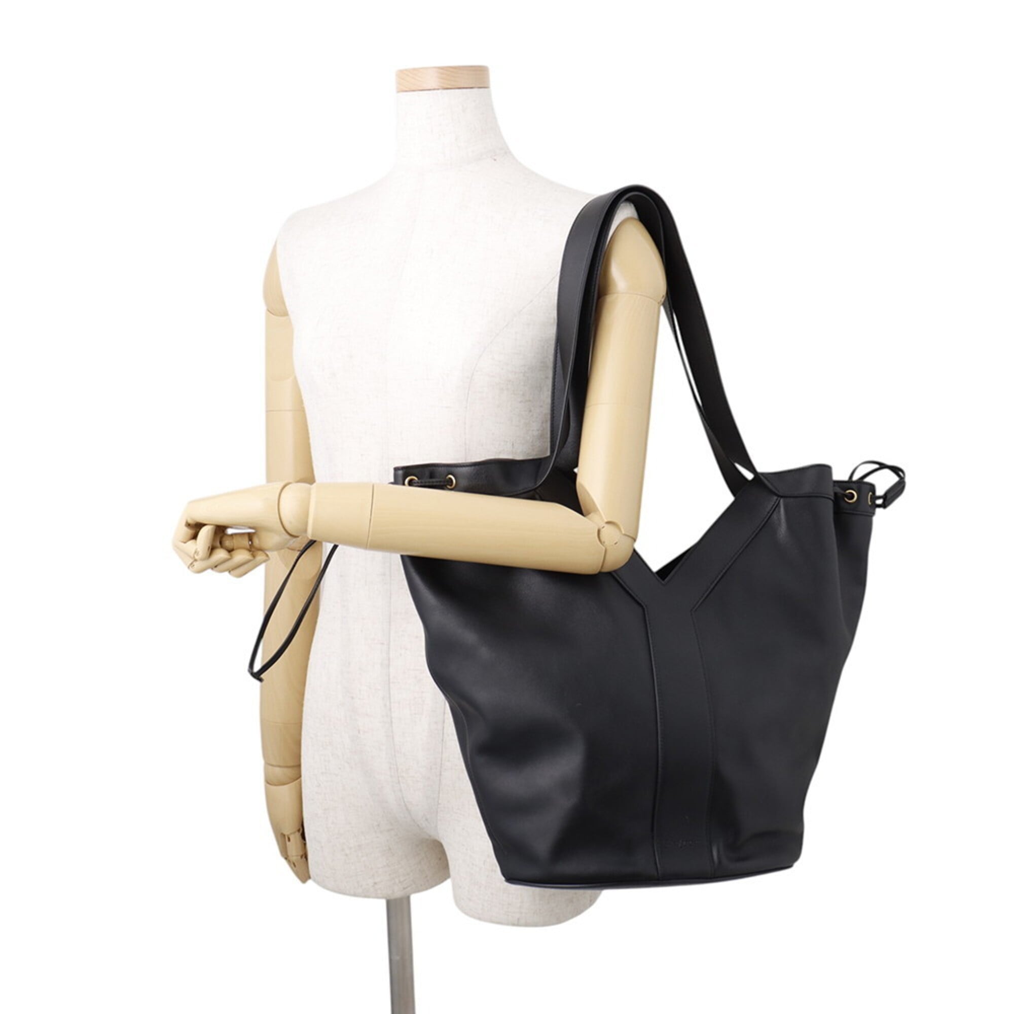 Yves Saint Laurent Saint Laurent Paris Tote Bag Y Hobo Leather 833160 SAINT LAURENT PARIS Handbag Black — Like New