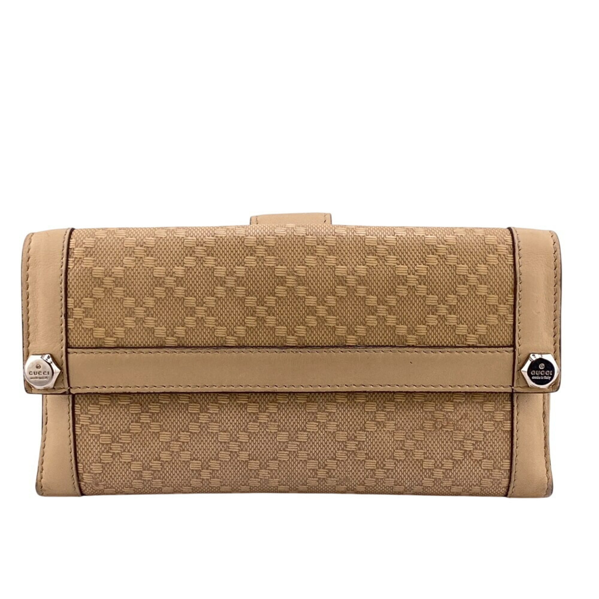 GUCCI 231839 W Diamante Long Wallet Beige Women's