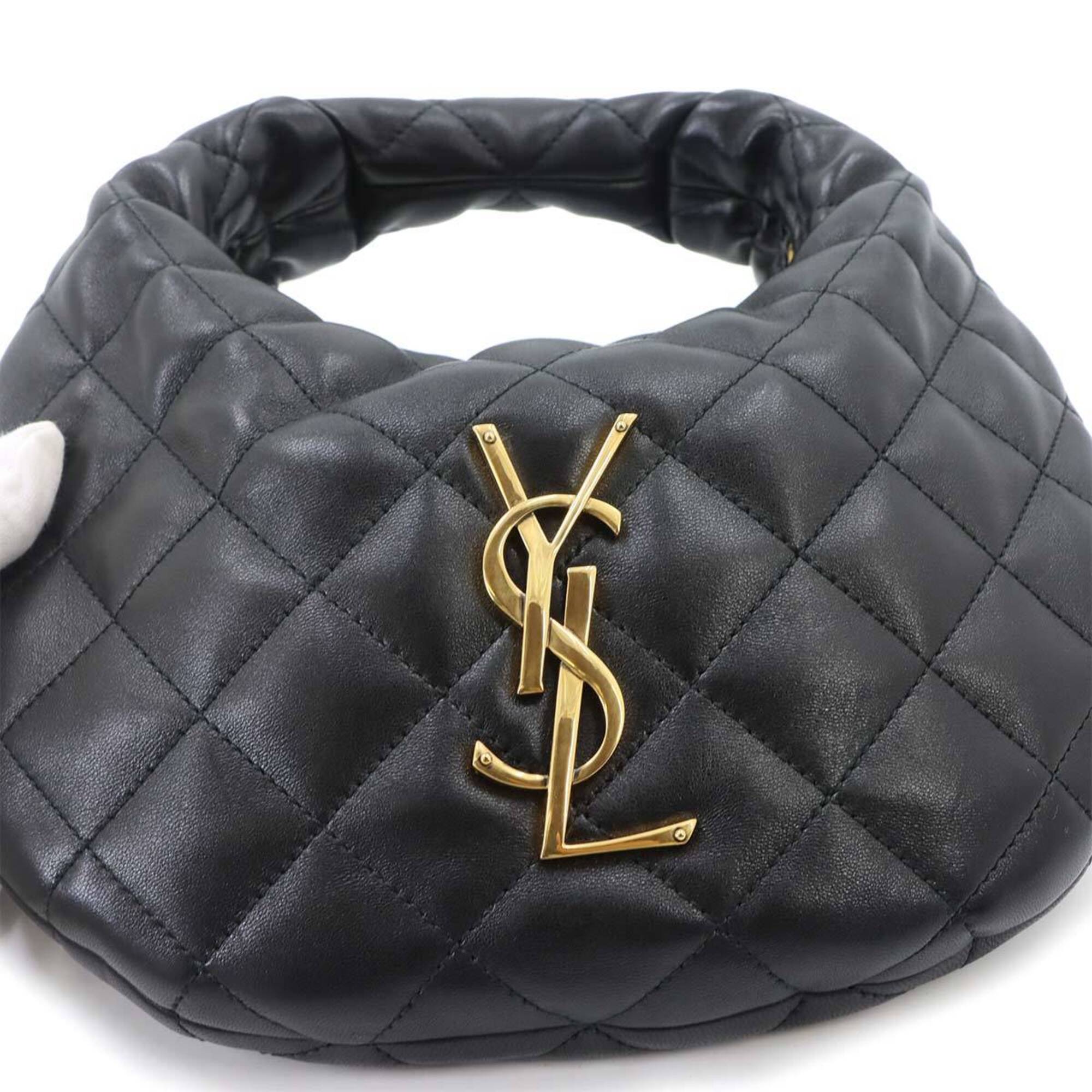Saint Laurent Icarino Handbag, Leather, Black, 851689, Gold Hardware — New - Store Return