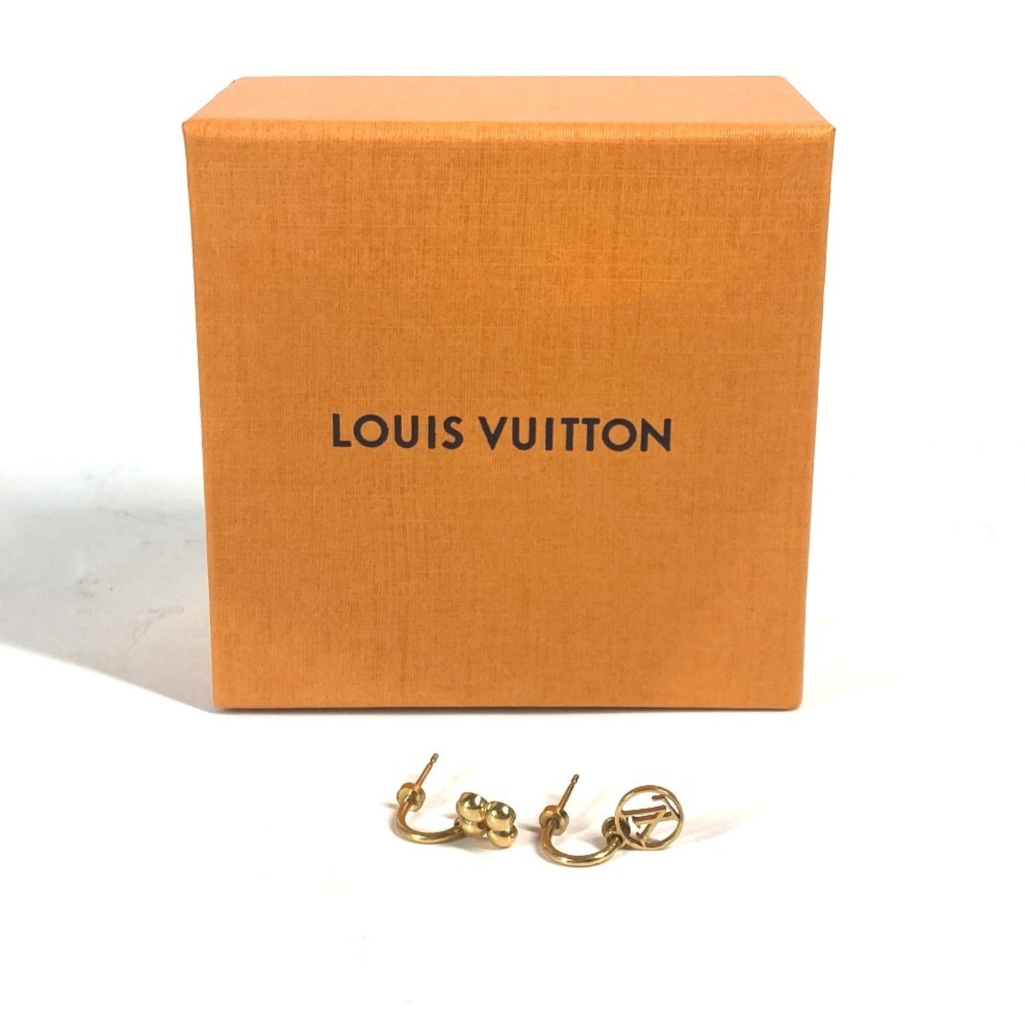 LOUIS VUITTON M64859 Monogram Flower Earrings Blooming Metal Women's Gold