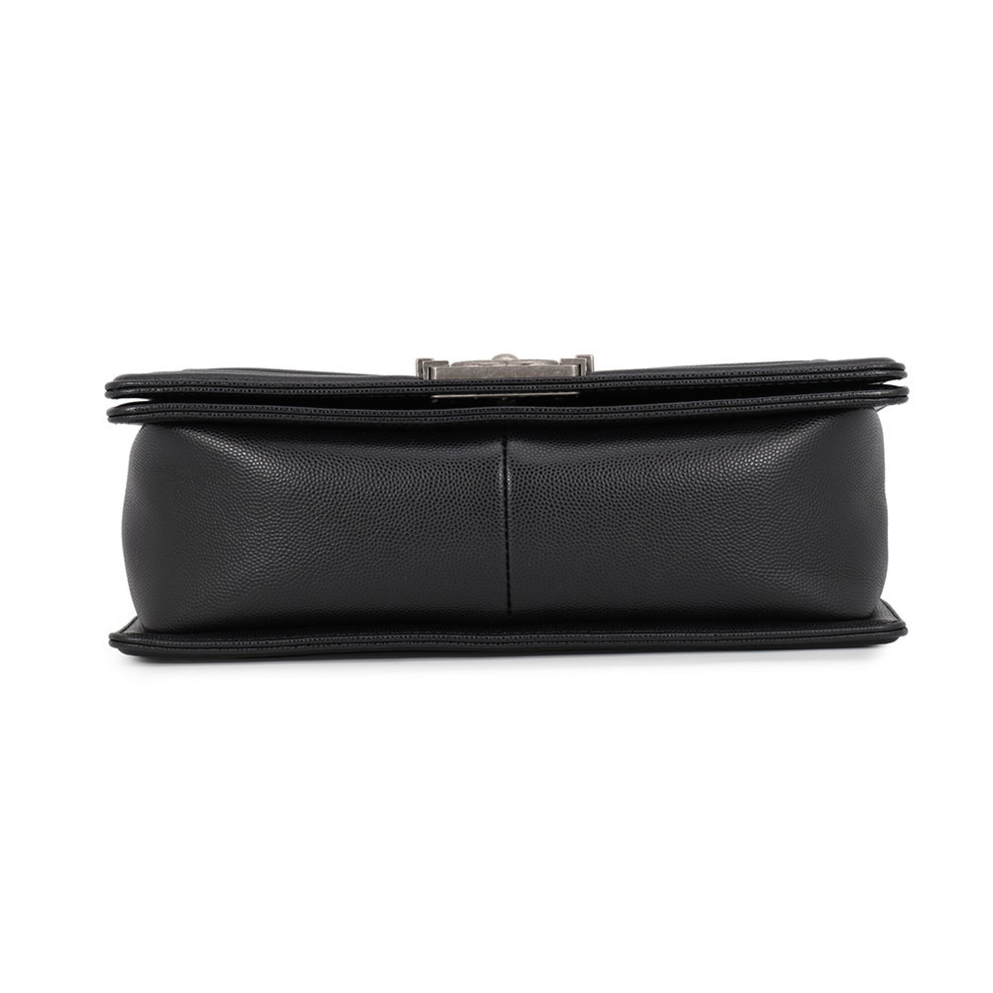 Chanel Chain Shoulder Bag Matelassé Coco Mark Boy 25 Caviar Skin A67086 CHANEL Black Handbag Women's — Like New