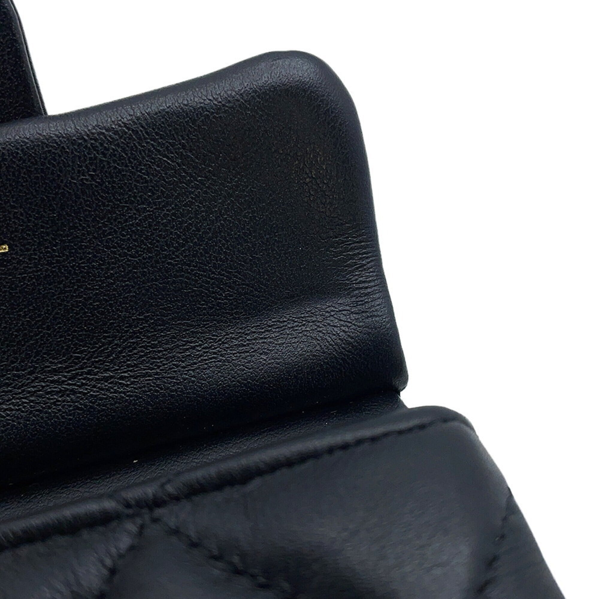 Chanel Chain Shoulder Bag Matelassé Coco Mark Lambskin AP2271 CHANEL Black Handbag Women's — Like New