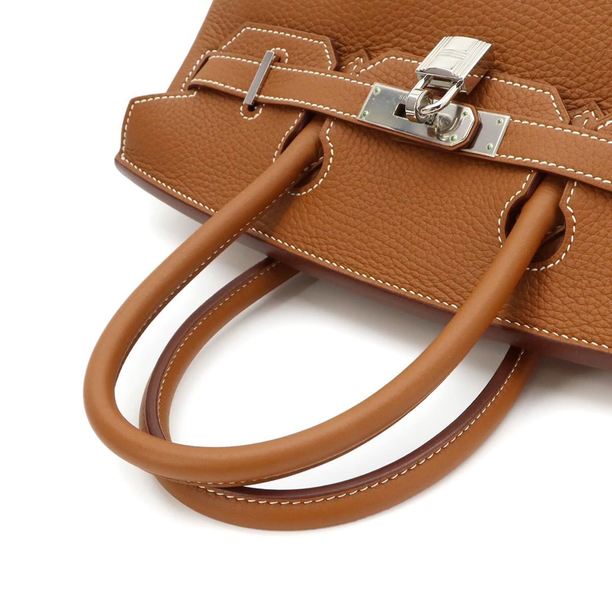 Hermes Birkin 30 Taurillon Clemence Gold Handbag □N Stamp Silver Hardware — New - Store Return