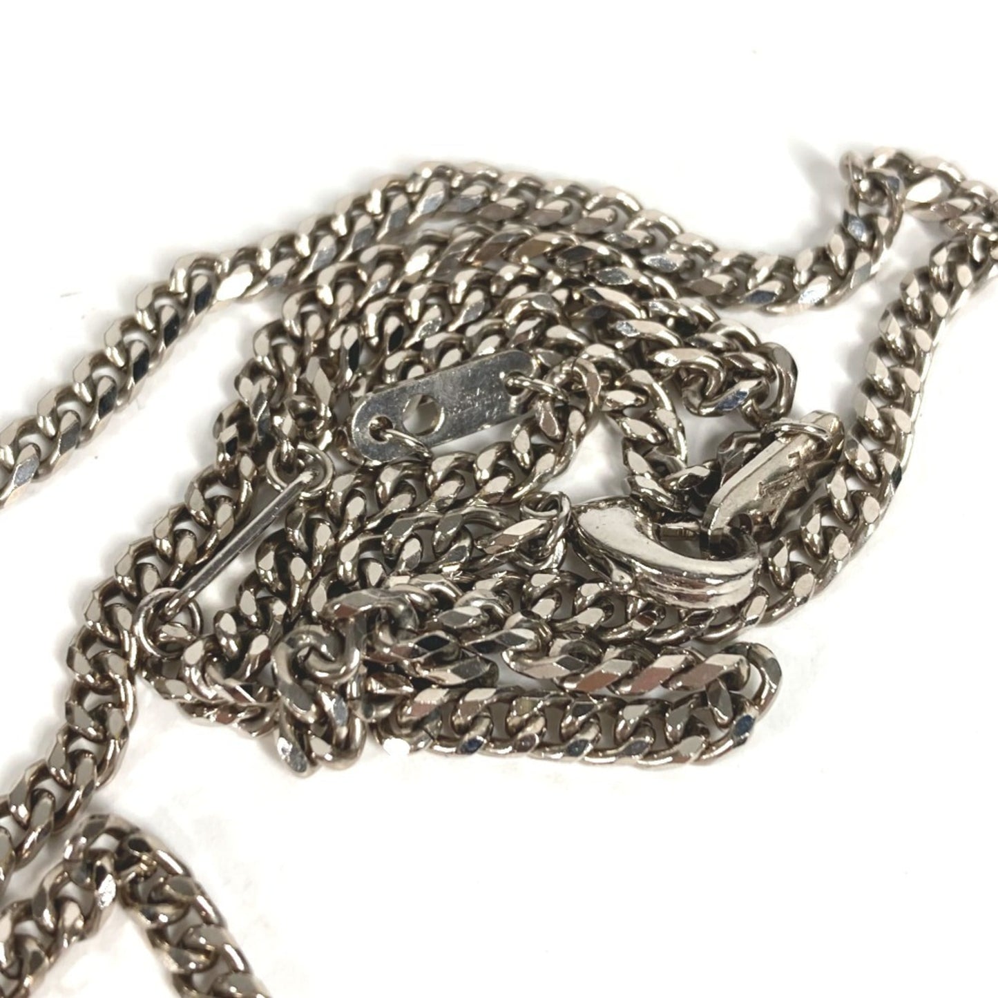 LOUIS VUITTON M00522 LV Instinct Strass Chain Necklace, Rhinestone Metal, Silver, Men's and Women's