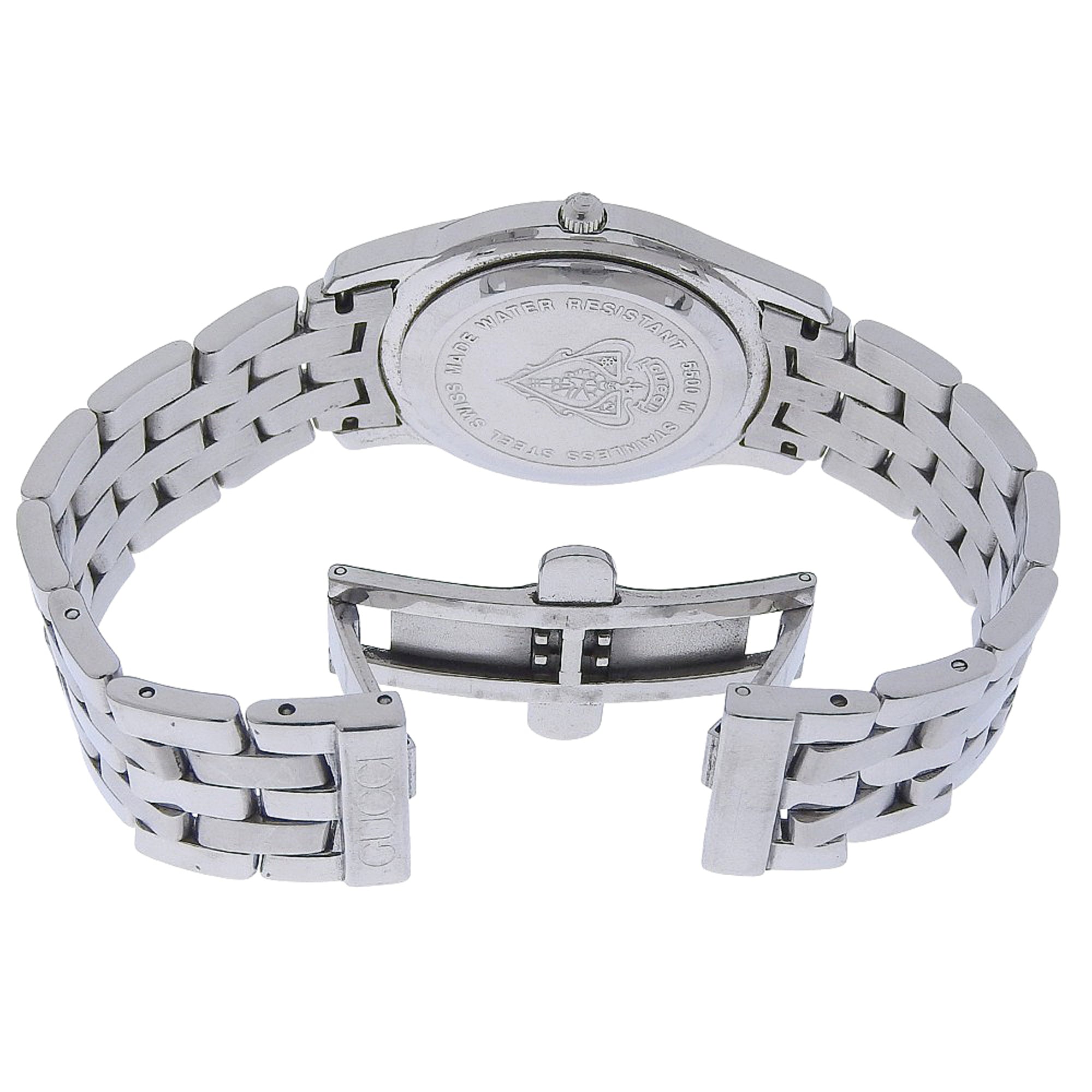 Gucci G-Class Watch 5500M Stainless Steel Quartz Analog Silver Dial Men's — Good