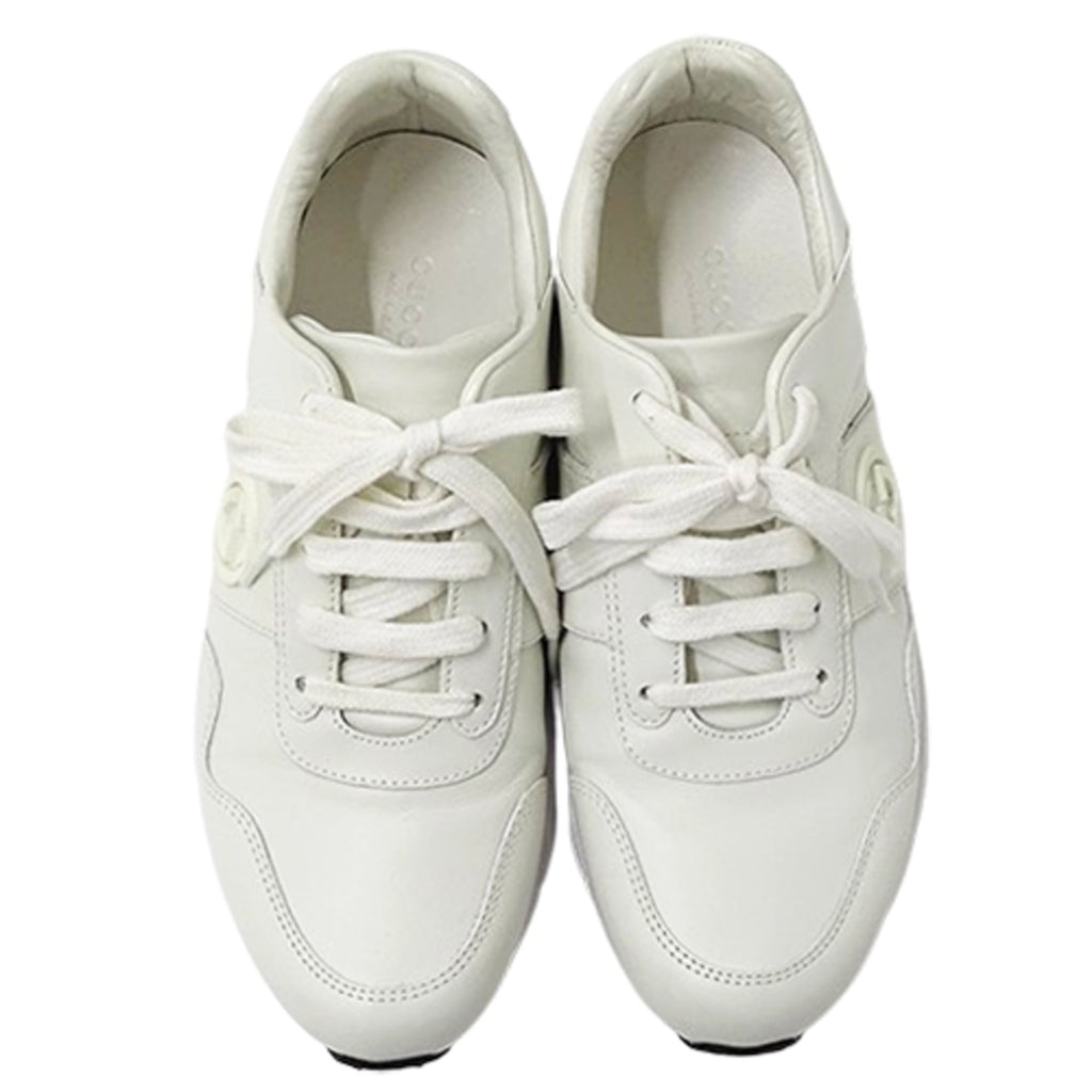Gucci women's sneakers, white leather, size 36 1/2 (approximately 23.5cm), model number 426185.
