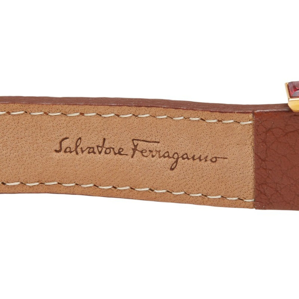 Salvatore Ferragamo Gancini Sparkling Watch F64SBQ50001 Quartz White Dial Stainless Steel Topaz Ladies — Good