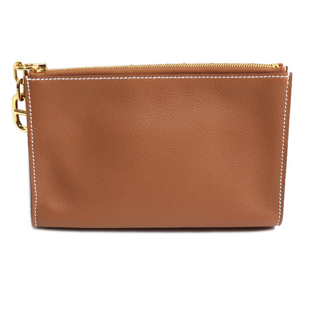 HERMES Zip Ango PM Pouch, Gold, H084321CC37, Men's/Women's, K stamp (2025) — Like New