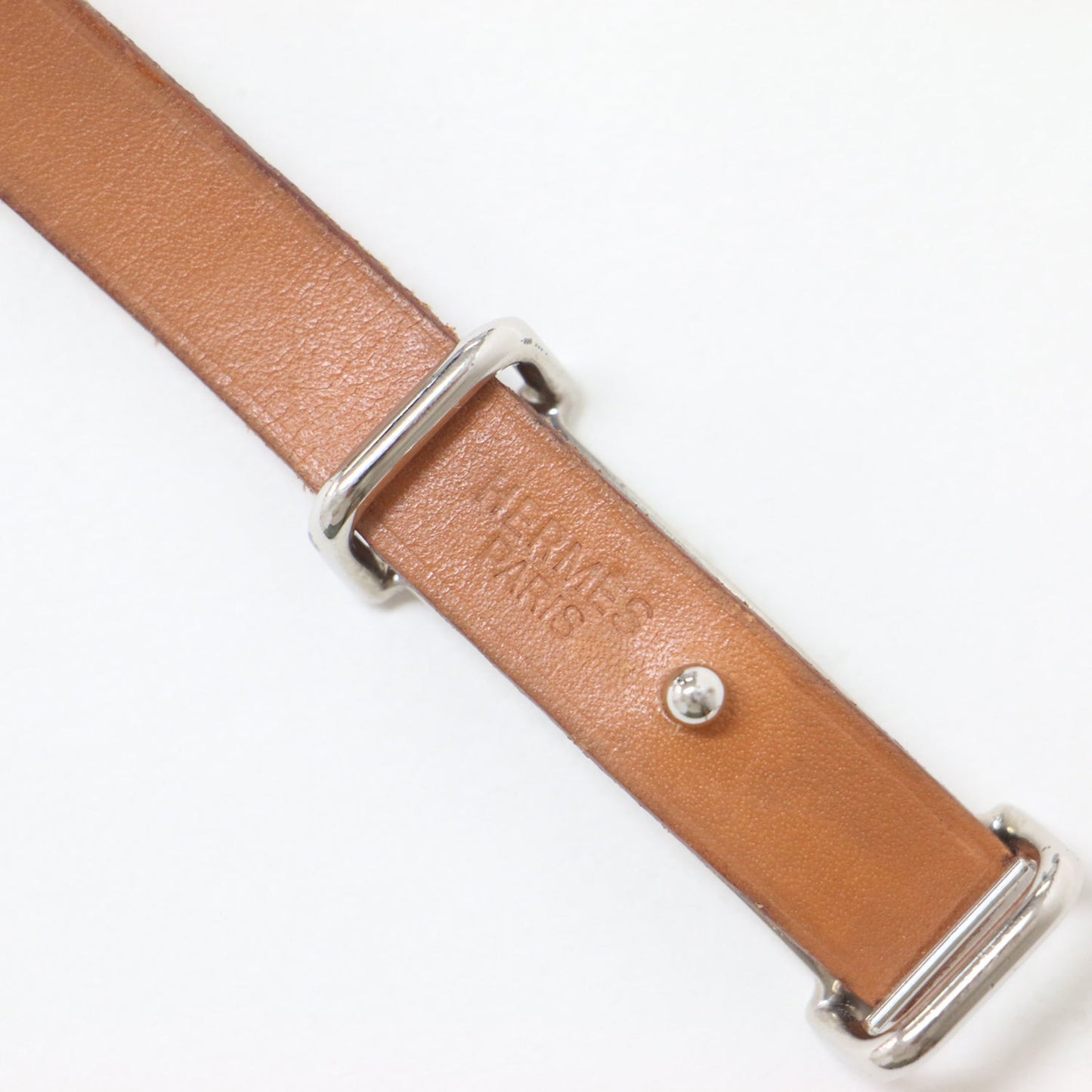 HERMES Hermes API2 Leather Belt Bracelet Bangle Brown Luxury
