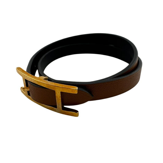 HERMES B-Api Double Tour Bracelet, Brown, Unisex