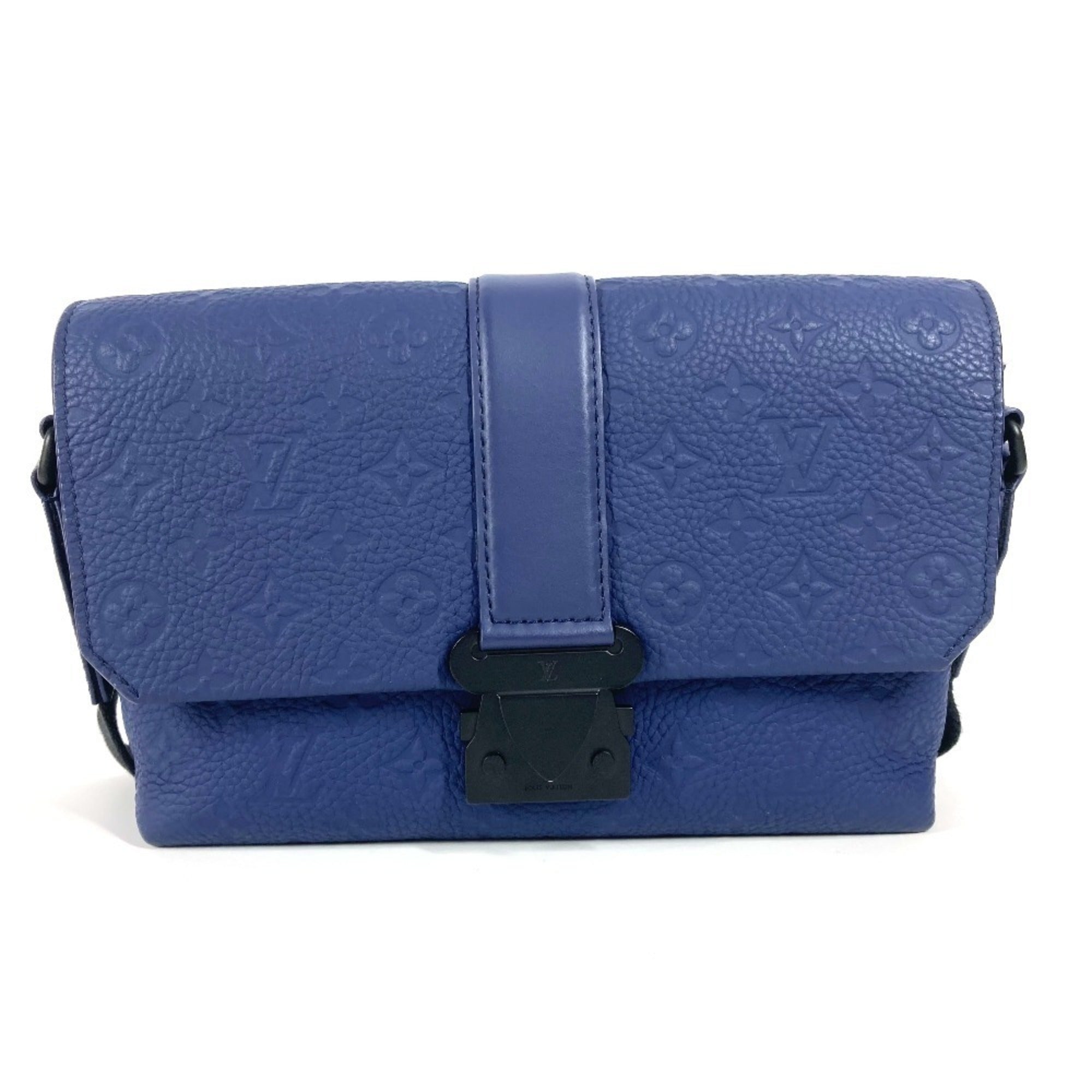 LOUIS VUITTON M11692 Monogram Embossed S Cape Messenger Bag Crossbody Flap Shoulder Taurillon Leather Men's Women's Sapphire Blue — Like New